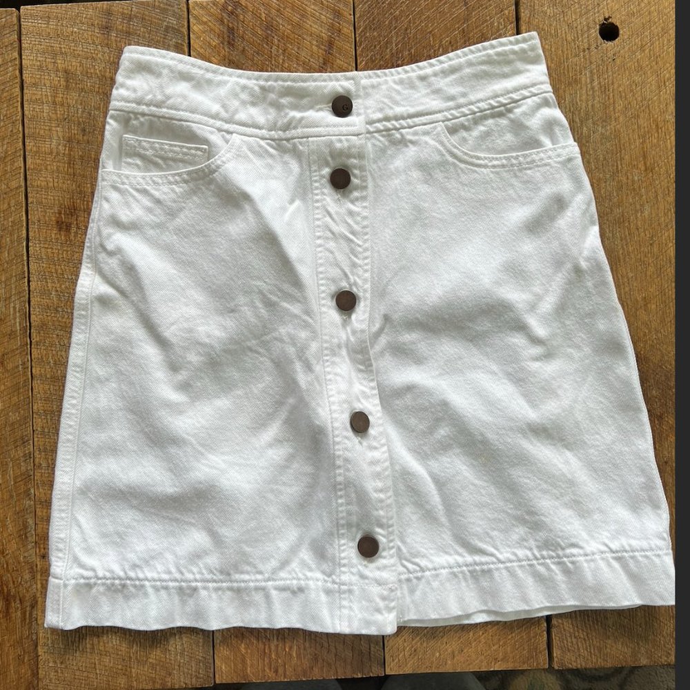 G. label by Goop White Denim Skirt